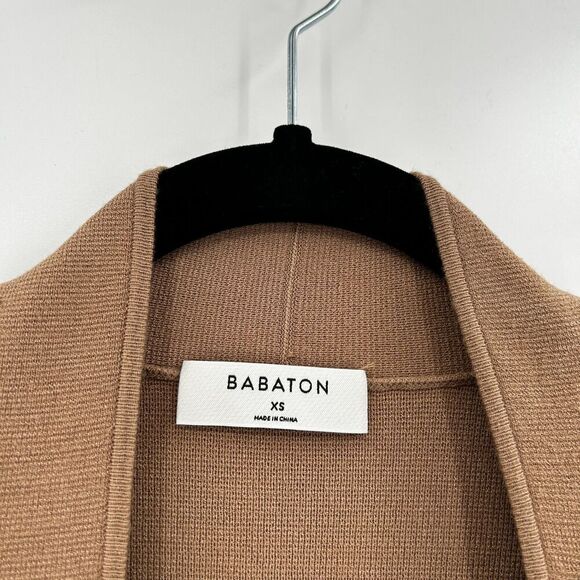 ARITZIA Babaton Camel Brown Long Duster Shoulder Pad Knit Cardigan Sweater XS - Picture 8 of 8